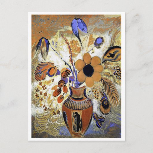 Etruscan Vase with Flowers, Redon ポストカード (正面)