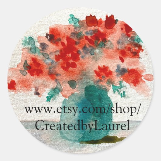 Etsyのフローラデザイン付きラウンドシール ラウンドシール (正面)