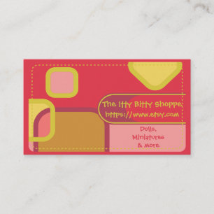 Etsyショップカラーブロックビジネスカード 名刺
