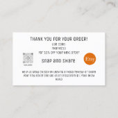 Etsyビジネスロゴロイヤリティありがとう割引カード ロイヤリティカード (裏面)