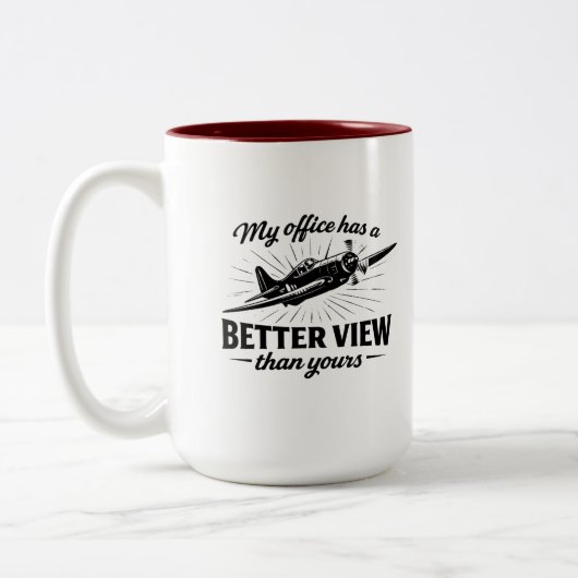 etter View Pilot WWII Plane Humor Tee ツートーンマグカップ (左)