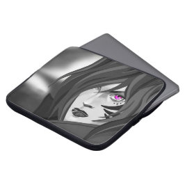 Étui motif guerrière aux yeux fuchsia ラップトップスリーブ