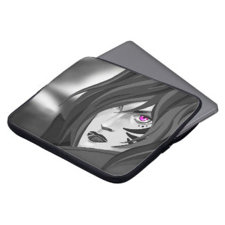 Étui motif guerrière aux yeux fuchsia ラップトップスリーブ