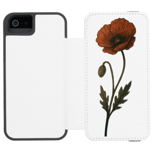 Étui portefeuille pour iphone 6 Red poppy, wild el Incipio iPhoneウォレットケース (フォリオ Open)
