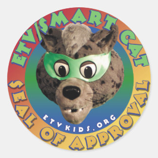 ETV頭が切れるな猫のステッカー ラウンドシール