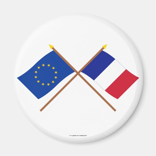 EUとフランスが国旗を越えた マグネット (正面)