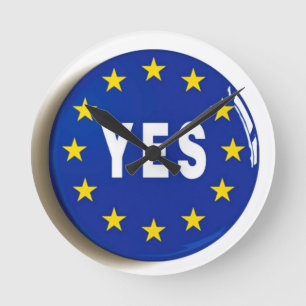 EUへのYes -欧州連合の滞在 ラウンド壁時計