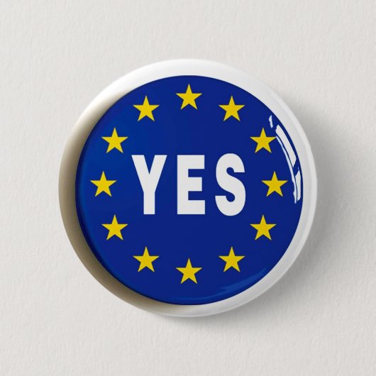 EUへのYes -欧州連合の滞在 缶バッジ (正面)