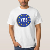EUへのYes -欧州連合の滞在 Tシャツ (正面)