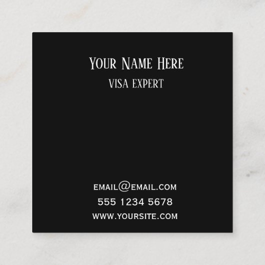 EUシルク国旗 スクエア名刺 (裏面)