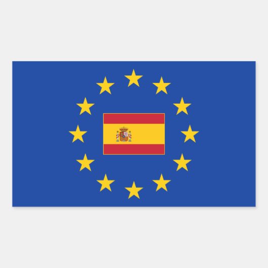 EUスペイン長方形ステッカー 長方形シール (正面)