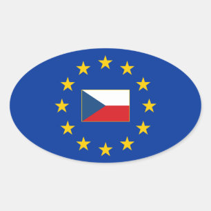 EUチェコ共和国オーバルステッカー 楕円形シール