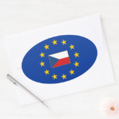 EUチェコ共和国オーバルステッカー 楕円形シール (封筒)