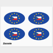 EUチェコ共和国オーバルステッカー 楕円形シール (シート)