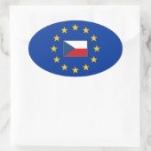 EUチェコ共和国オーバルステッカー 楕円形シール (バッグ)