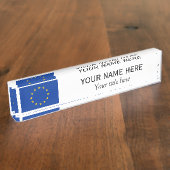 EUパーソナライズされた国旗 デスクネームプレート (側面)
