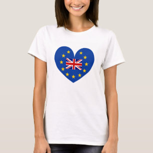EU会員の国民投票の反brexitのハートのワイシャツ Tシャツ