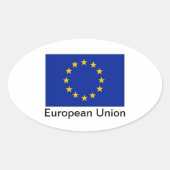 EU国旗の楕円形のシール 楕円形シール (正面)