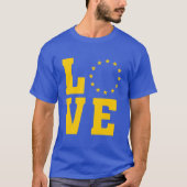 EU国旗、欧州連合、LOVE Tシャツ (正面)