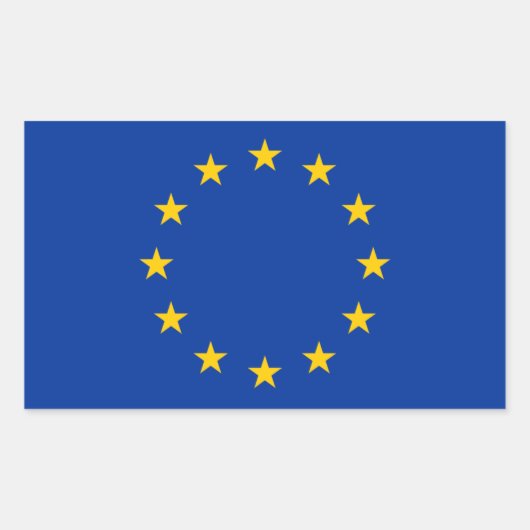 EU国旗 長方形シール (正面)