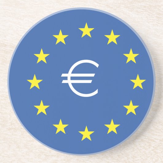 EU国旗。EURO記号 コースター (正面)