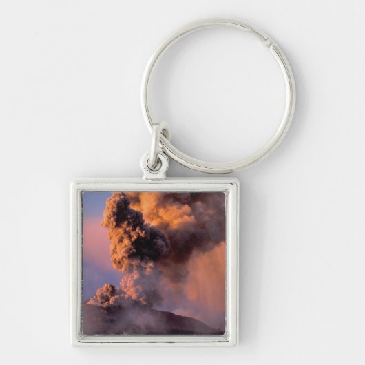 EU、イタリア、シチリア島、エトナ火山山頂火口 キーホルダー (正面)