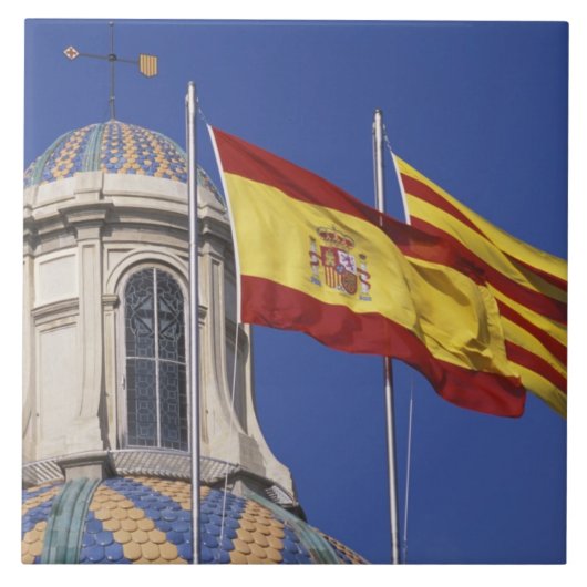 EU, スペイン, カタルーニャ州, ジュネラル・デ・カタルーニャ宮殿 タイル (正面)