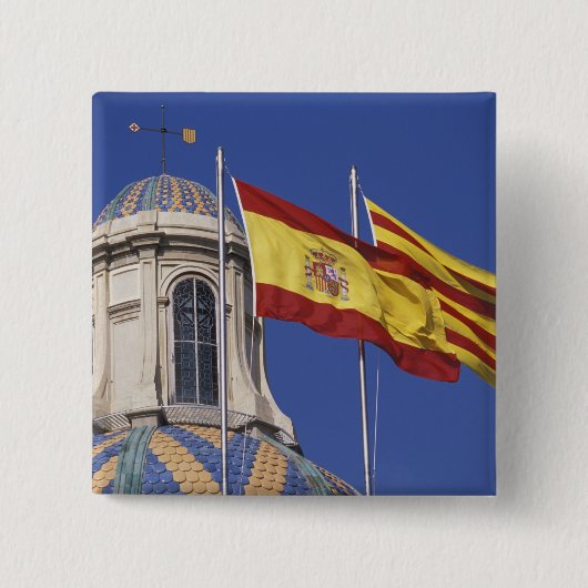 EU, スペイン, カタルーニャ州, ジュネラル・デ・カタルーニャ宮殿 缶バッジ (正面)