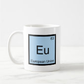 Eu - 欧州連合 化学元素記号 Tシャツ コーヒーマグカップ (左)