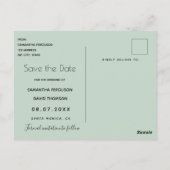 Eucaluptusフローラバラ金ゴールド結婚式の日付を保存 ポストカード (裏面)