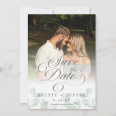 Eucalyptusお洒落写真Save The Date Cards セーブザデート (正面)