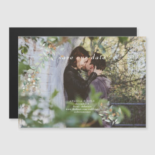 Eucalyptusシンプル写真Save the Date Flexible Mag マグネット招待状