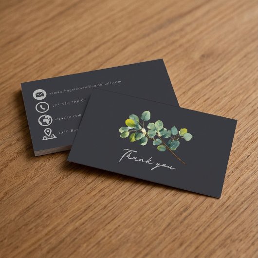 eucalyptusブランチ暗緑色感謝してい挿入カード エンクロージャーカード