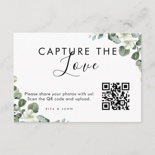 Eucalyptusモダン愛QRコードをキャプチャ エンクロージャーカード (正面)