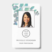 Eucalyptus従業員フォトバーコードロゴ名 バッジ (正面)