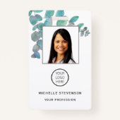 Eucalyptus従業員フォトバーコードロゴ名 バッジ (正面)