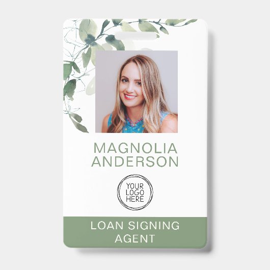 Eucalyptus従業員フォトロゴバーコード名 バッジ (Front)