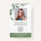 Eucalyptus従業員フォトロゴバーコード名 バッジ (正面)