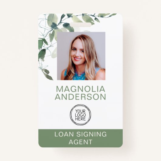 Eucalyptus従業員フォトロゴバーコード名 バッジ (正面)