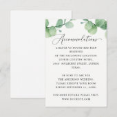 Eucalyptus Accommodations | Wedding Hotel Info エンクロージャーカード (正面/裏面)