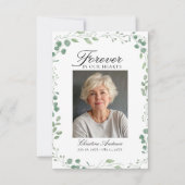 Eucalyptus After Funeral Memorial Sympathy サンキューカード (正面)