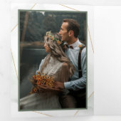Eucalyptus All in One QR Code Photo 結婚's 三つ折り招待状 (内部最初)