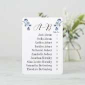 Eucalyptus Alphabetical 10 Guest Table Chart Cards 招待状 (スタンド正面)