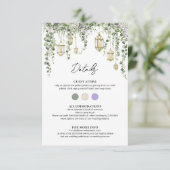 Eucalyptus and Purple Floral Wedding Details Card (スタンド正面)