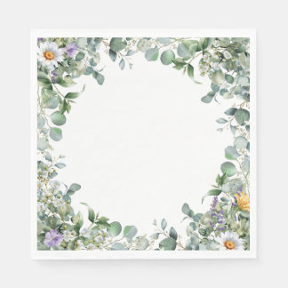 Eucalyptus and Wildflower Elegant Wedding Cocktail スタンダードランチョンナプキン