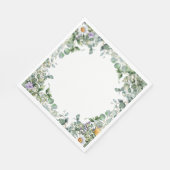 Eucalyptus and Wildflower Elegant Wedding Cocktail スタンダードランチョンナプキン (角)