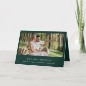 Eucalyptus Arch Photo Emerald QR Code Wedding 招待状 (正面)