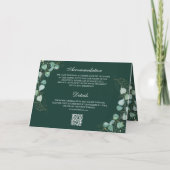 Eucalyptus Arch Photo Emerald QR Code Wedding 招待状 (裏面)