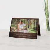 Eucalyptus Arch Photo Rustic Wood QR Code Wedding 招待状 (正面)