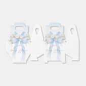 Eucalyptus Blue Bow Baby Boy Shower フェイバーボックス (折り畳みなし)